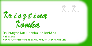 krisztina komka business card